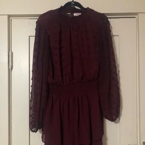 Maroon boutique dress. Perfect for fall!